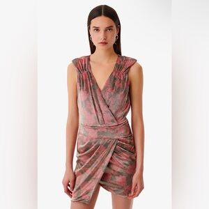 IRO Jovas Pink and Black Floral Mini Dress